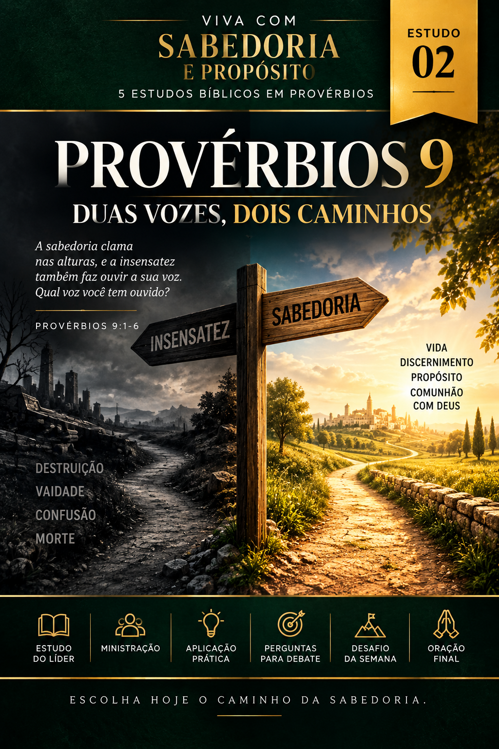Capa do Estudo 02 — Provérbios 9: Duas Vozes, Dois Caminhos